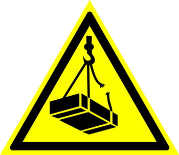 W06 опасно! возможно падение груза (пластик, сторона 200 мм) - Охрана труда на строительных площадках - Знаки безопасности - Магазин охраны труда ИЗО Стиль